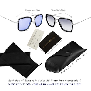 Gafas Tony Stark Edith / Iron Man 3 / Spider Man / Accesorio de Marvel Avengers con réplica de tarjeta de presentación: ¡envío rápido y gratuito dentro de los EE. UU.!