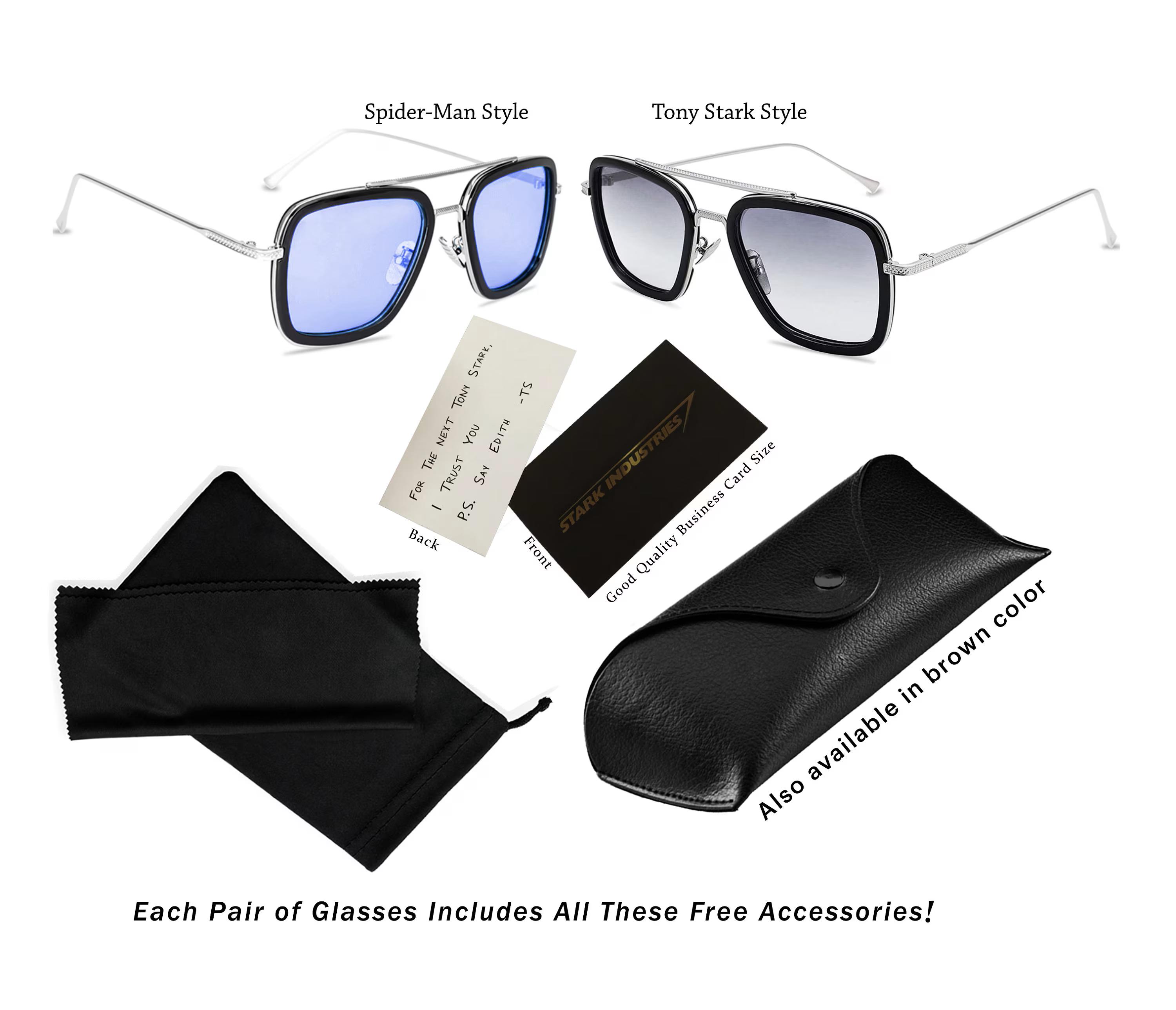 Iron Man Spider Man Sunglasses Amazon.com: AIEYEZO Tony Stark Sunglasses Vintage Square  main image 4