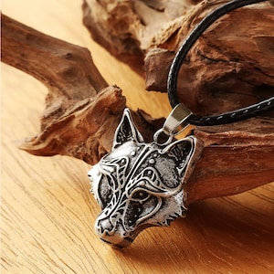 Viking Wolf Head Pendant Necklace - Norse Celtic I am Wolf Unisex Pendant - Fast and Free Shipping within the US!