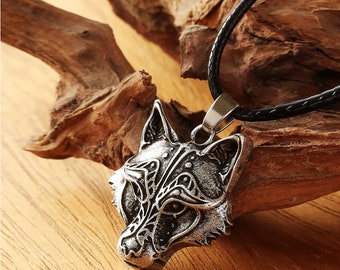 Viking Wolf Head Pendant Necklace - Norse Celtic I am Wolf Unisex Pendant - Fast and Free Shipping within the US!
