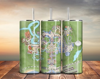 Magic Kindgom Map 20oz Tumbler Disney Inspired Tumbler Magic Kingdom Tumbler Disney Tumbler Gift for Her Gift For Him Disney lover gift