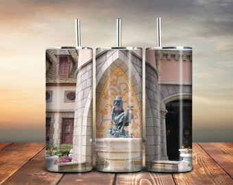 Cinderella Fountain Day 20oz Tumbler Disney Inspired Tumbler Magic Kingdom Tumbler Disney Tumbler Gift for Her Gift For Him
