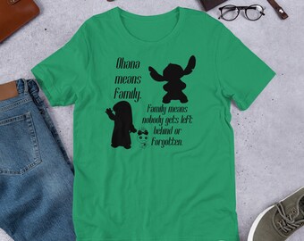 Ohana camisa lilo y puntada película camisa Disney vacaciones camisa regalo para su regalo para él camisa para Disney amante regalo lindo disney fan stitch