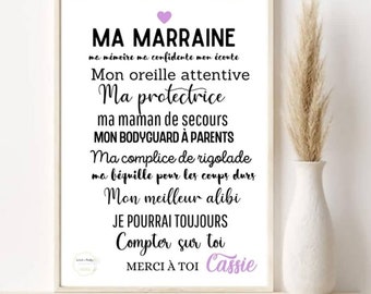 Godmother Poster - Customizable - Baptism - text -