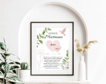 Godmother Certificate - Baptism - Ceremony -