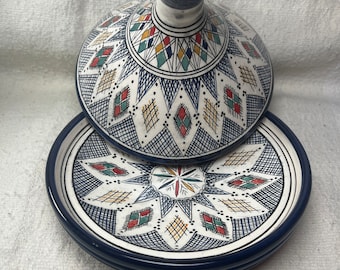 Marokkanische handgemachte Keramik Tajine Serviertisch