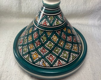 Moroccan handmade ceramic tagine serving table