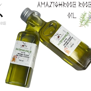 Amazighrose  Handmade Rosemary Oil, Organic Moroccan Oil Blend, Aromatherapy Essential Oil, Pure Body & Hair Oil