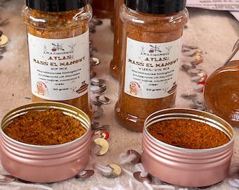 Amazighrose Organic Rass El Hanout herbs mix for chicken/meat & fish, organic herbs from the Atlas, Moroccan herbs for stew, barbecue,