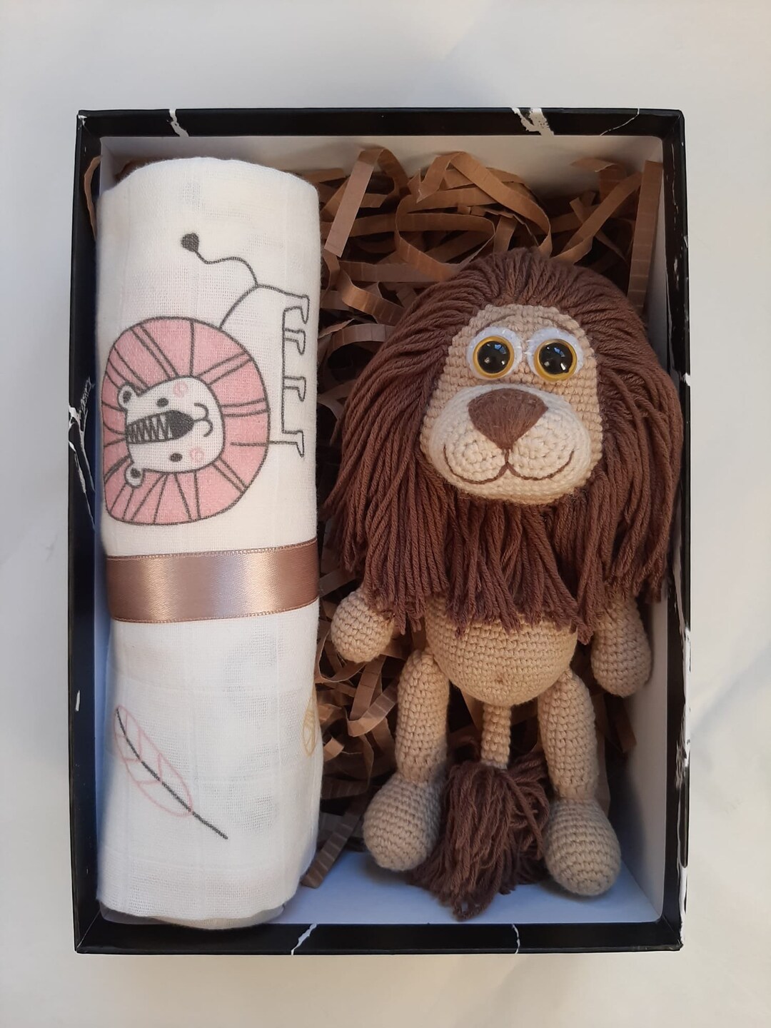 Newborn Gift Box Crochet Lion First Christmas Gift Knitted - Etsy