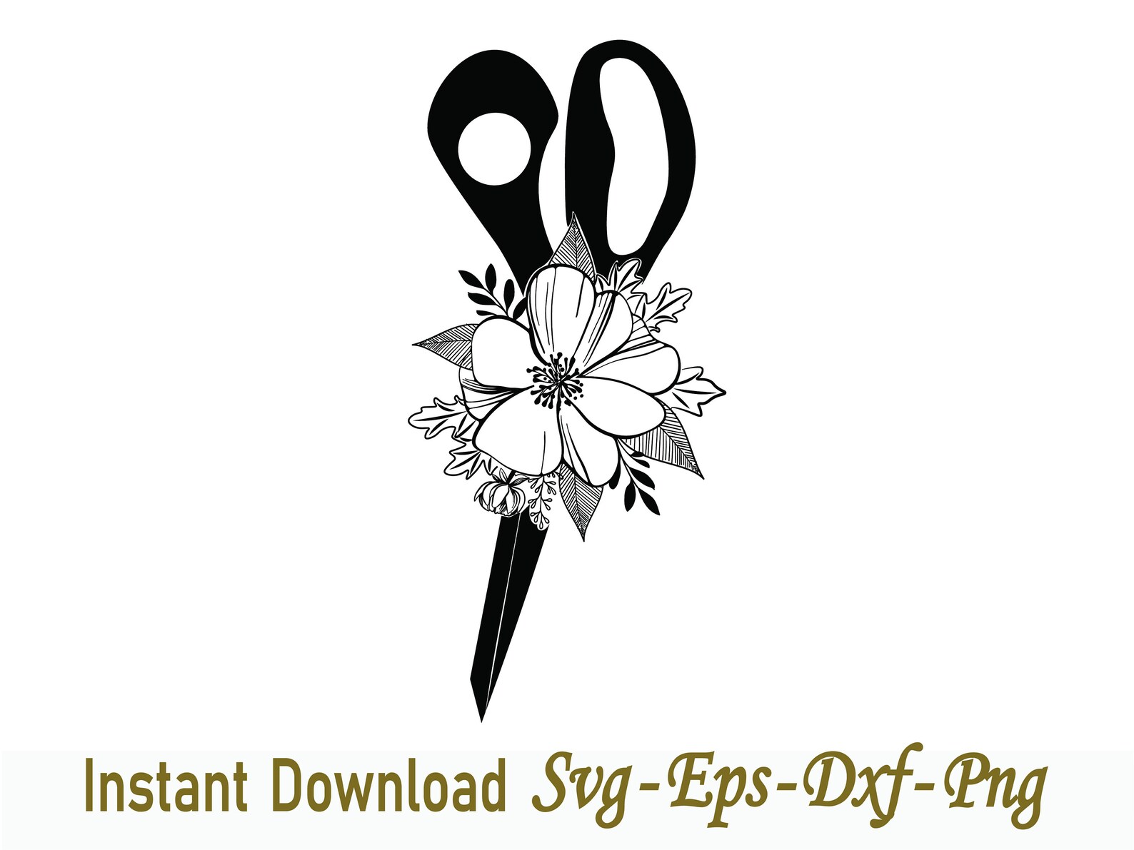 Scissors SVG File Scissors Cut File Scissors Floral Scissor Etsy