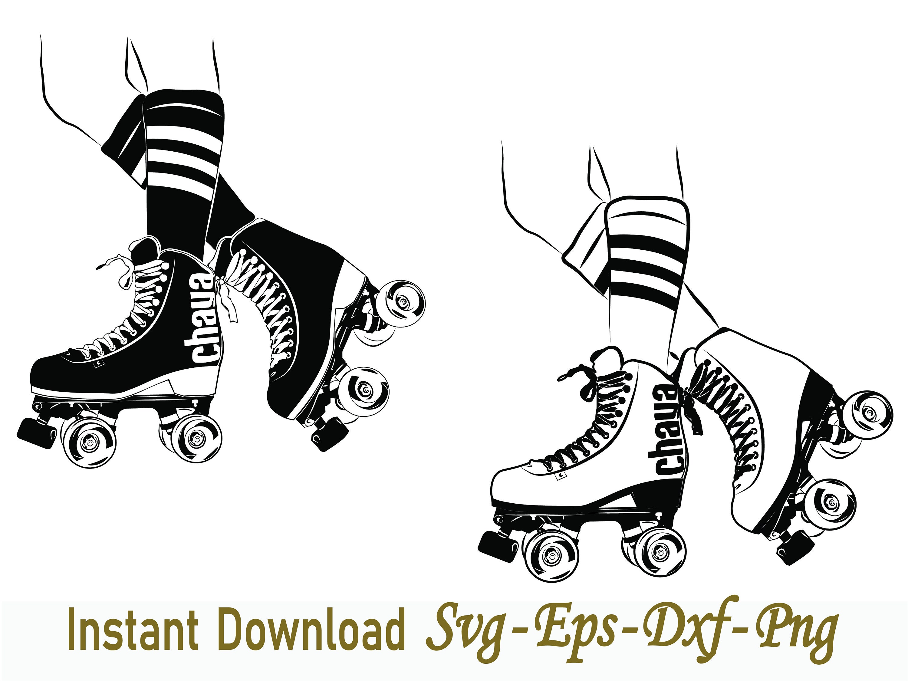 Retro Roller SKATE SVG Roller Skates Decorated With Flowers Etsy