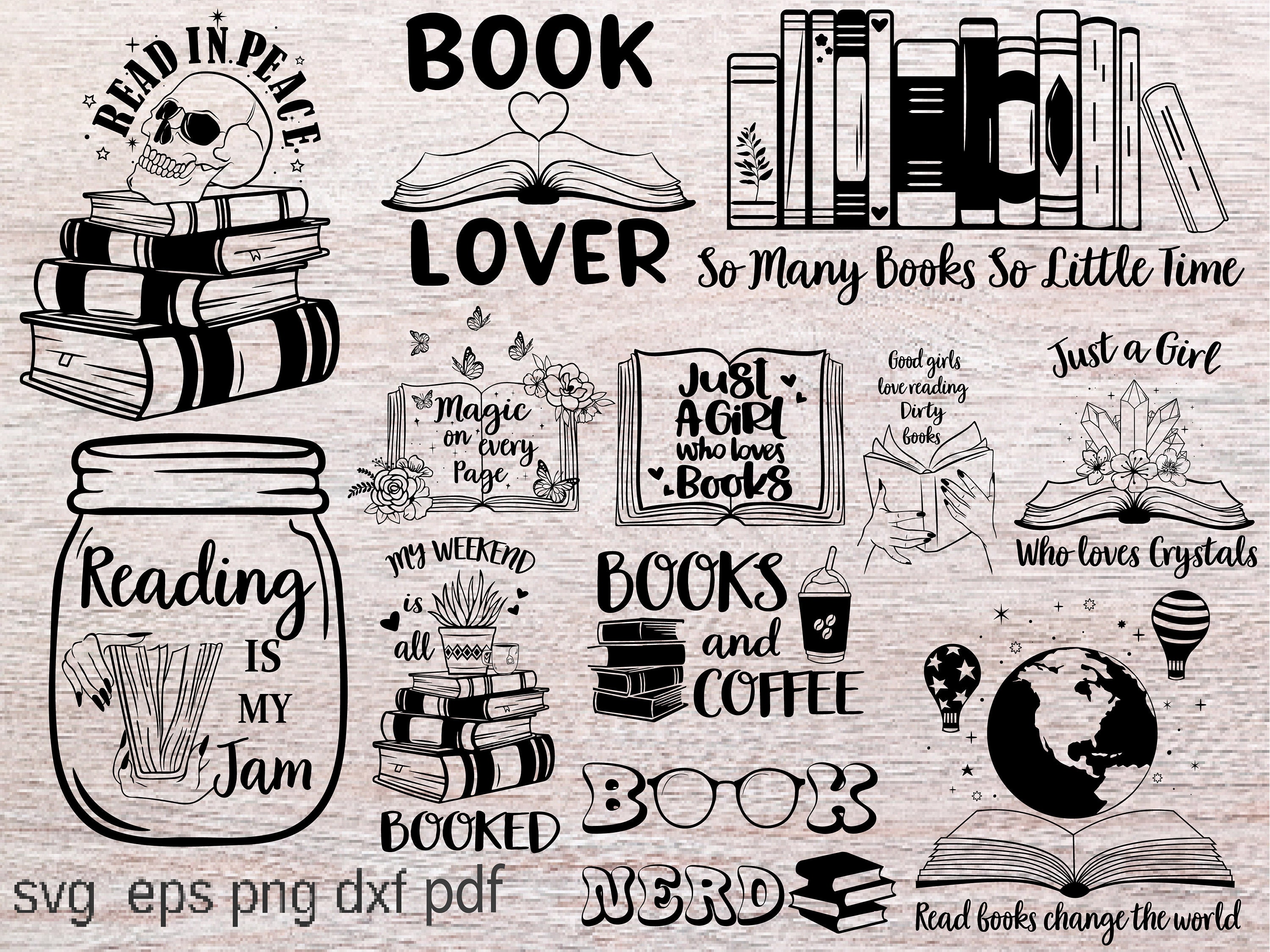 Books SVG Reading SVG Succulent Svg Book Lover SVG Cactus Etsy UK