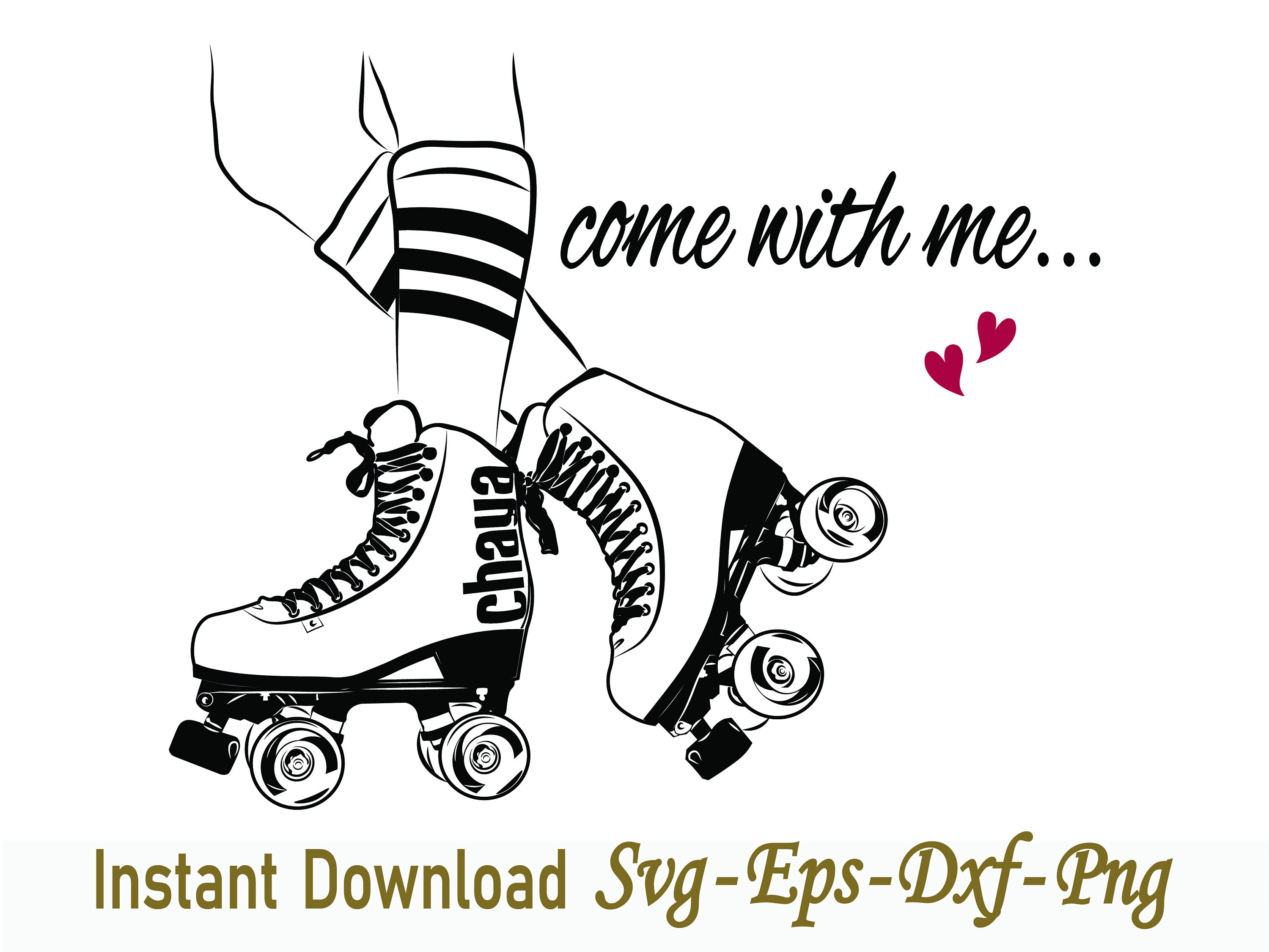 Retro Roller SKATE SVG Roller Skates Decorated With Flowers Etsy