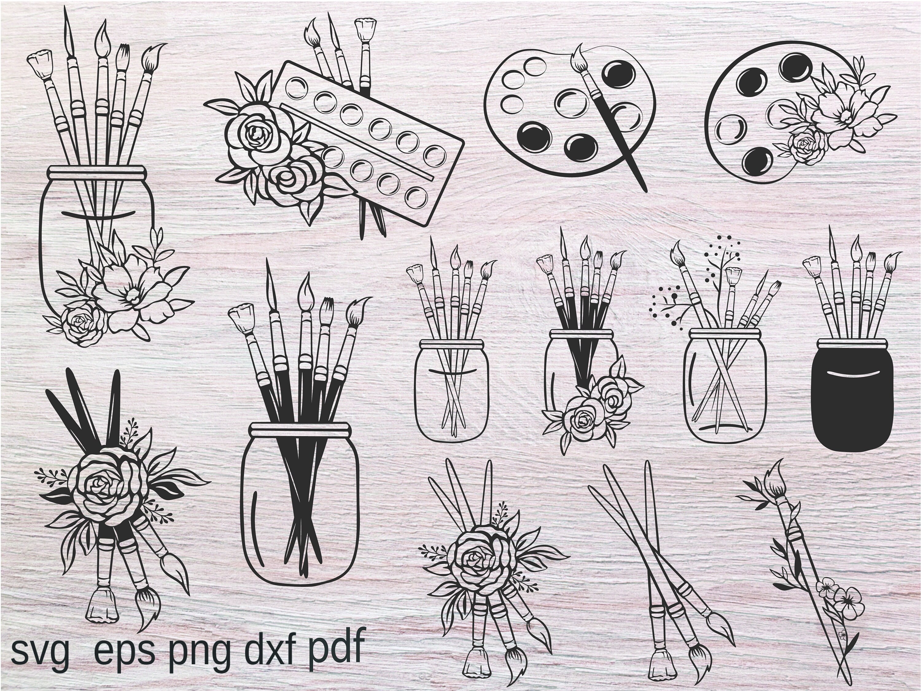 Artist Supplies Svg School Supplies SVG Paint Brushes Svg Etsy Canada