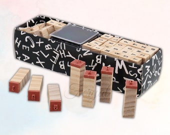 Timbri alfabetici, Timbri in legno, Timbri in gomma, Set di timbri, Timbri con simboli, Timbri numerici, Timbri vintage, 40 pezzi, Timbri per scrapbooking