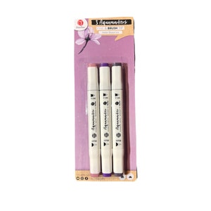 Watercolor Markers, Brush Markers, Craft Markers, Dual Tip Brush, Coloring Markers Set, Set of 3, Art Pens, Brush Pen
