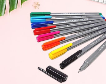 Staedtler Fine liners, 0.3 Pens, Fine Tip Pens, Fine line Pens, Set 10 Pieces, Drawing Pen, Art Pen, Coloring Pens, School Supply