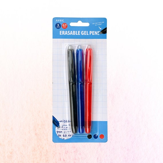 Erasable Gel Pens, Gel Pens Set, 3 Pieces, Blue Gel Pen, Red Gel Pen, Black  Gel Pen, Gel Pens Coloring, Erasable Pens, Erasable Ink Pens 