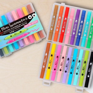 DecoTime Metallic Twin Markers (Double Sided) Aqua Brush & Fine Tip 6 Craft  Pens