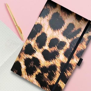 Bullet Notebook Hardcover, A5 Journal, Bullet with Leopard Design, Journal Dotted, Dotted Notebook, Dotted Scrapbook