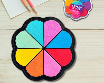 Rainbow Chalk Ink Pads, 8 Pieces, Chalk Ink Pads, Chalk Stamp Set, Colorful Ink Pads Set, Ink pad, Stamp Pad Color, Ink Pads, Stamp Supplies