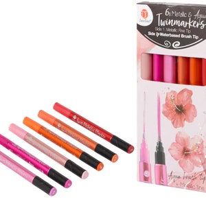 Metallic Brush Pen, Metallic Markers Set, Brush Pens, Brush Pen Set, Calligraphy Markers, Colorful Brush Pens, Bullet Journal, Scrapbooking