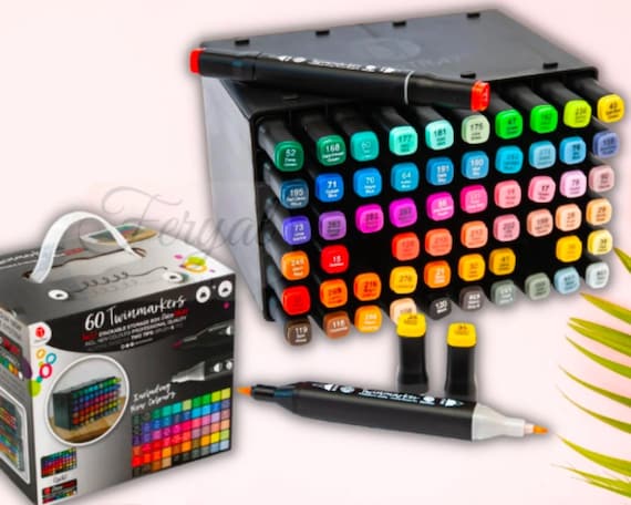 108-Piece Dual Brush Pen Set in Marker Case