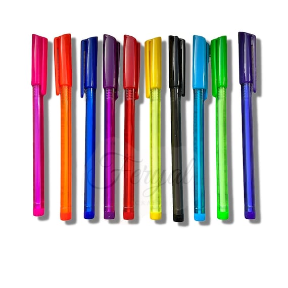Color Pens, Multicolor Pens, Ballpoint Pens, Colorful Pens, Various Color  Pen, Pack of 10, Color Pens Set 