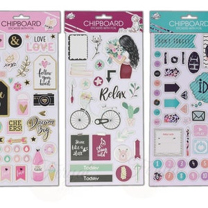 Chipboard Stickers, Stamperia, Adhesive Chipboard, Chipboard Accents, Chipboard Foil Stickers, Chipboard Stickers Set, Chipboard Sheets