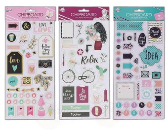 Chipboard Stickers, Stamperia, Adhesive Chipboard, Chipboard Accents, Chipboard Foil Stickers, Chipboard Stickers Set, Chipboard Sheets
