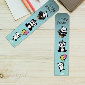Cute Bookmark, Matte Bookmark, Double Sided Bookmark, Book Tracker Bookmark, Bookworm Gift, Panda Bookmark, Page Markers, Bookish Bookmark