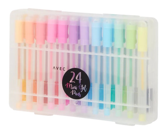 Gel Pens, Gel Pens Set, 24 Pieces, Gel Pens in a Case, Multicolor Pens,  School Supplies, Gel Pens Coloring, Pastel Gel Pen, Neon Gel Pens 