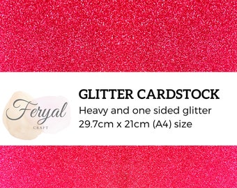 Glitter Cardstock, A4 Glitter Cardstock, Glitter Paper, Red Glitter Cardstock, Craft Supplies, Sparkly Cardstock, No Shed Paper