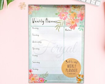 A4 Weekly Planner Pad, Weekly Desk Planner, Undated Planner, To Do List, Desk Pad, Family Planner, Work Planner, Meal Planner