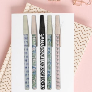 Ballpoint Pen Set, Ballpoint Pen Blue Ink, Ballpoint Pens, Ballpoint Pens with Cap, Jungle Print 5 Ballpoint Pen, Writing Supplies Gifts