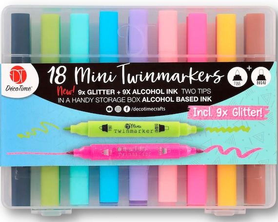 Glitter Markers, Glitter Calligraphy Markers, 18 Pieces, Alcohol