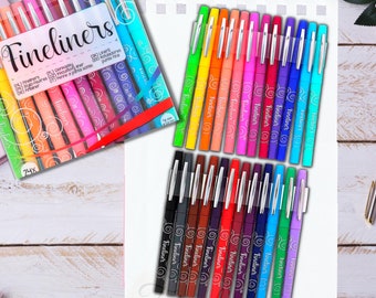 Fine Tip Pens, Fine line Pens, Set 24 Pieces, Drawing Pen, Fineliners, Multicolor Pen Set, Art Pen, Coloring Pens, 0.8 Pens, School Supply