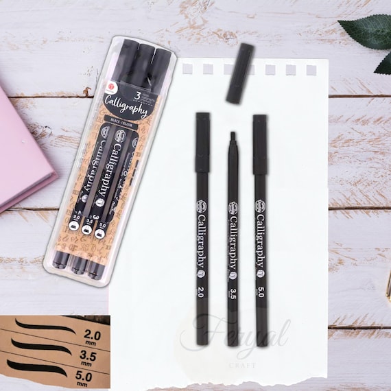 Calligraphy Pen Set, Hand Lettering Markers Set, Calligraphy Markers Pack,  Brush Lettering Kit, 2.0mm Markers, 3.5mm Markers, 5.0mm Markers -   Denmark