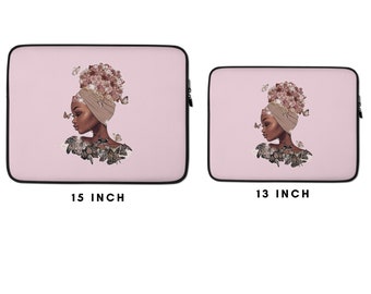 Laptop Sleeve, 13-15 inch, Cute Laptop Case, Black Girl Gifts, Student Gift Ideas, Pink Laptop Bag, Laptop Sleeve