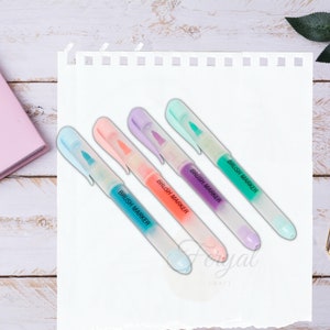 Brush Markers Set, Brush Markers, Set of 4, Watercolor Brush Pens, Brush Highlighter, Pastel Brush Pens, Pastel Brush Markers, Brush Pencil