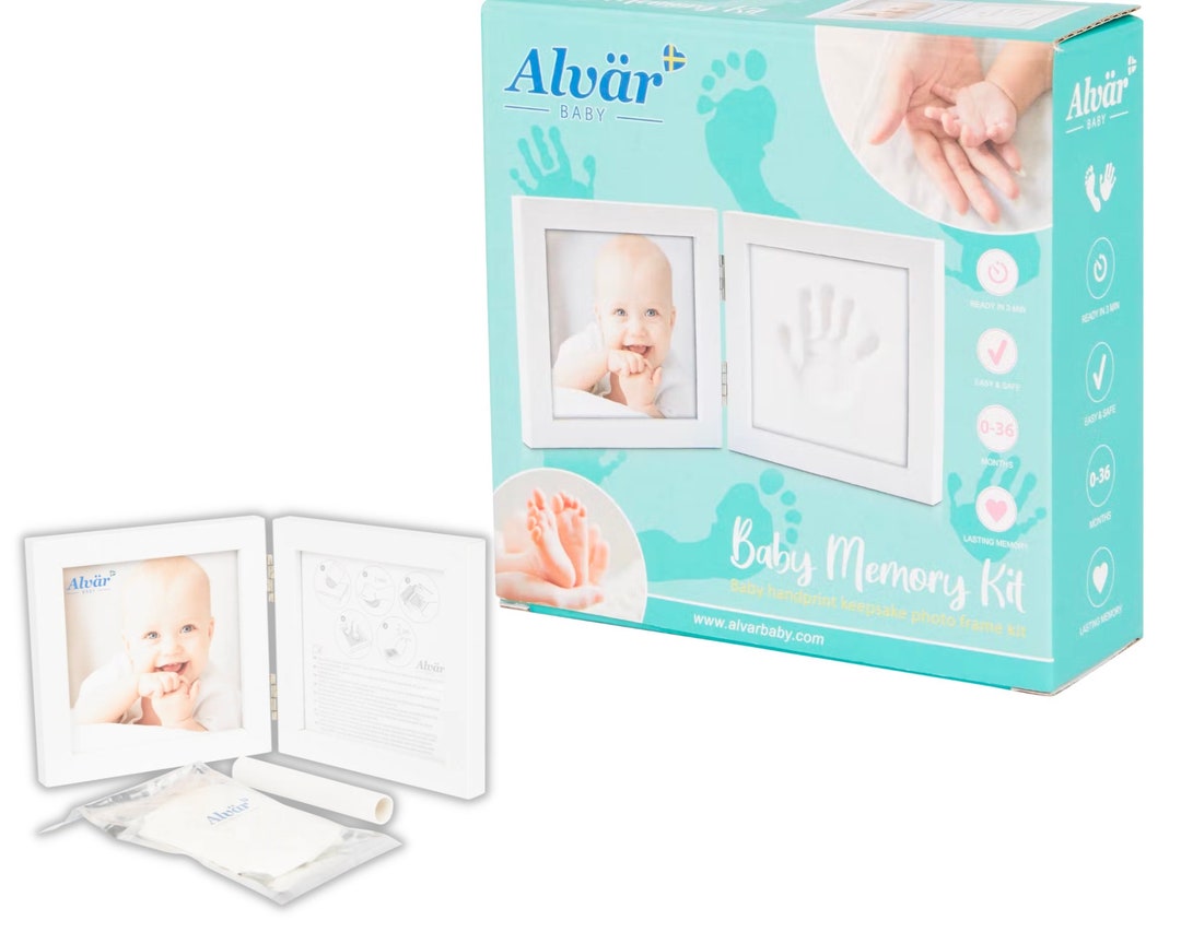 Baby Handprint and Footprint Makers Kit Keepsake Hands Casting Kit, Newborn Baby Nursery Memory Art Photo Frame Kit Baby Registry Search Gift Baby