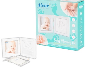 Baby Handprint DIY Kit, Baby Footprint Picture Frame Kit, Newborn Keepsake, Baby Shower Gift, Baby Clay Hand/Foot Print, Nursery Decor