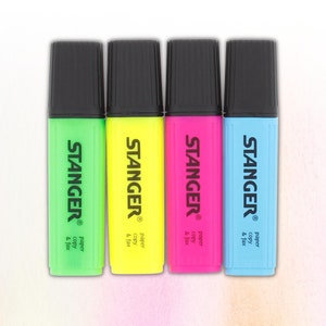 Evidenziatore, Evidenziatori biblici, Pennarelli da colorare, Evidenziatore, 4 pezzi, Evidenziatore al neon, Evidenziatore colorato, Pennarello al neon