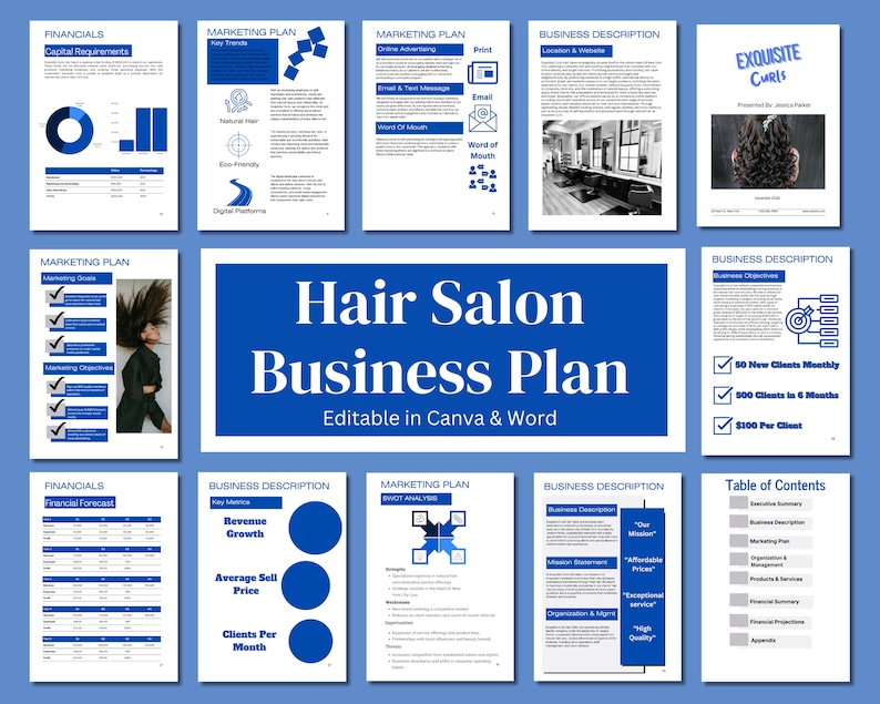 Hair Salon Business Plan - Salon and Spa Business Plan - Canva Template ...