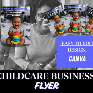 Editable Childcare Flyer Template Canva Flyer for Daycare Preschool or Babysitting Services Instant Download 8.5 X 11 Edit and Print Flyer