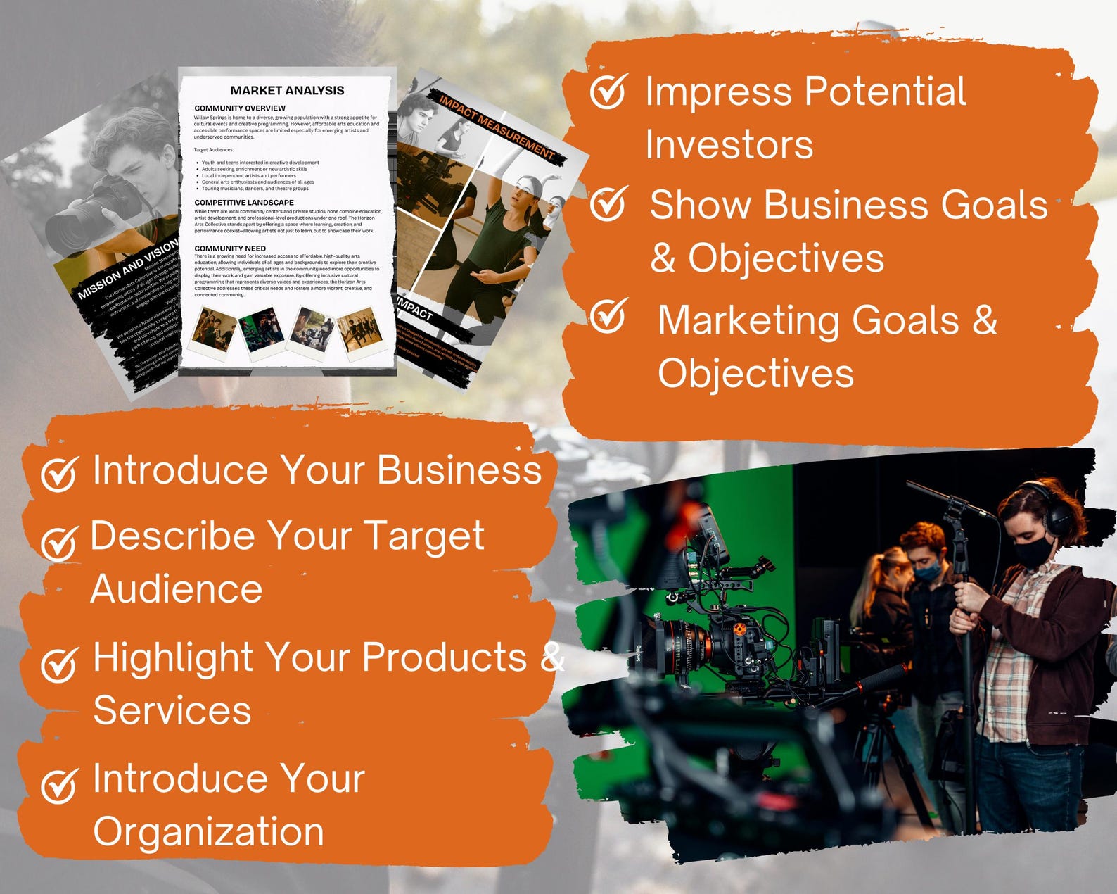 Nonprofit Theatre Arts Business Plan Template, Canva & Word (instant