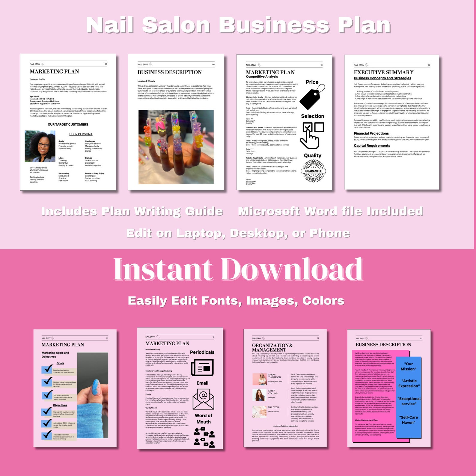 Nail Salon Business Plan for Start up Business- Salon and Spa Business ...