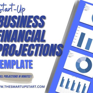 Business Plan Financial Projections Spreadsheet - Template - For Beginners - Start-Up - Microsoft Excel - Income Statement - Balance Sheet