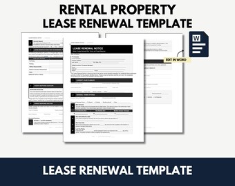 Rental Property Lease Renewal Template | Editable Lease Renewal Notice | Landlord Forms | Property Management Forms | Word Template